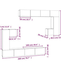 TV-Wandschrank Weiß Holzwerkstoff