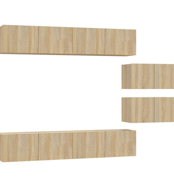 6-tlg. TV-Schrank-Set Sonoma-Eiche Holzwerkstoff