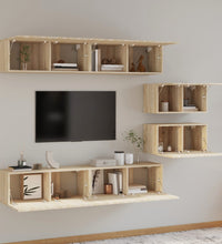 6-tlg. TV-Schrank-Set Sonoma-Eiche Holzwerkstoff