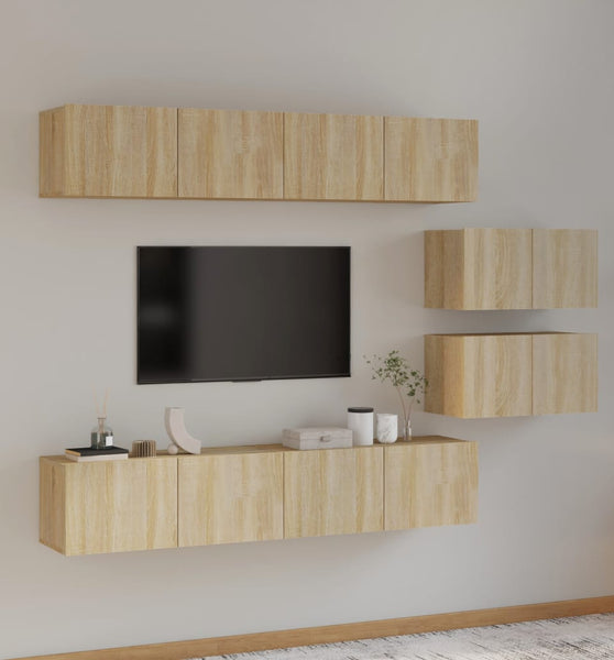 6-tlg. TV-Schrank-Set Sonoma-Eiche Holzwerkstoff