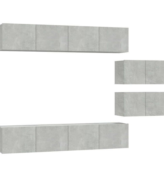 6-tlg. TV-Schrank-Set Betongrau Holzwerkstoff