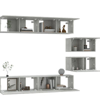 6-tlg. TV-Schrank-Set Betongrau Holzwerkstoff