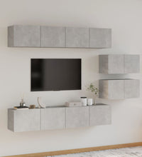 6-tlg. TV-Schrank-Set Betongrau Holzwerkstoff