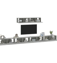 6-tlg. TV-Schrank-Set Betongrau Holzwerkstoff
