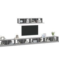 6-tlg. TV-Schrank-Set Grau Sonoma Holzwerkstoff