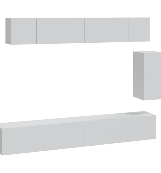 6-tlg. TV-Schrank-Set Weiß Holzwerkstoff