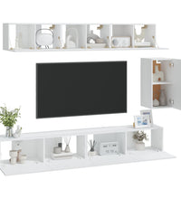 6-tlg. TV-Schrank-Set Weiß Holzwerkstoff