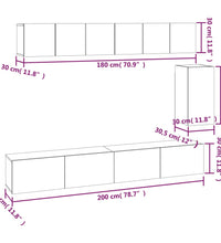 6-tlg. TV-Schrank-Set Weiß Holzwerkstoff