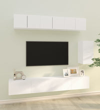 6-tlg. TV-Schrank-Set Weiß Holzwerkstoff