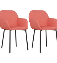Esszimmerstühle 2 Stk. Rosa Samt
