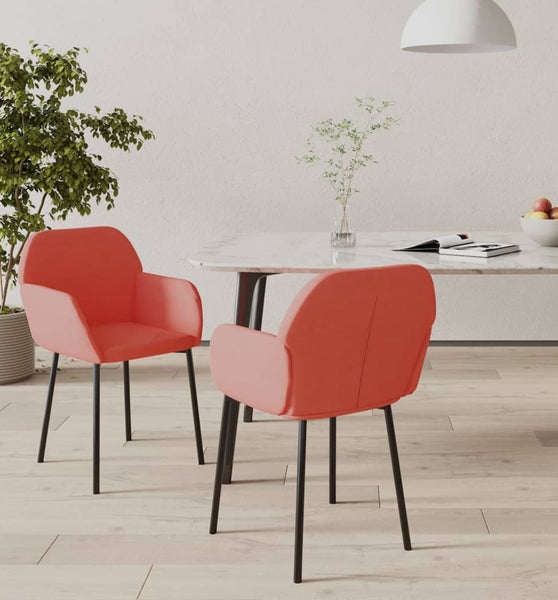 Esszimmerstühle 2 Stk. Rosa Samt