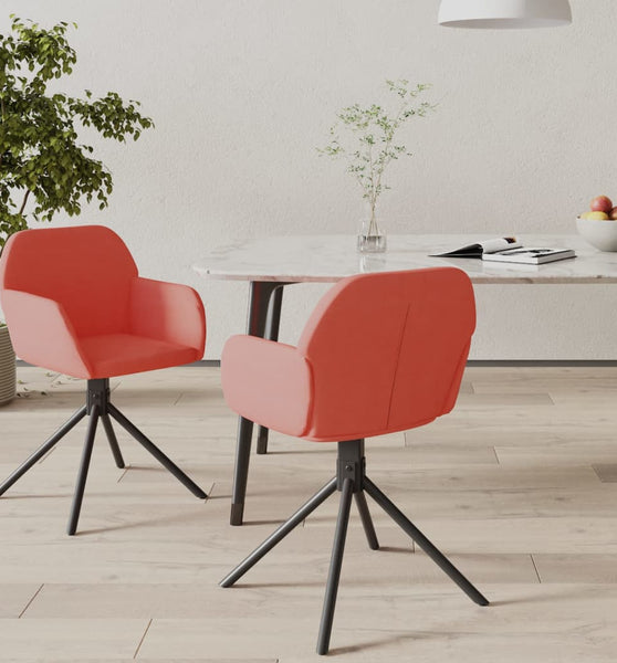 Esszimmerstühle 2 Stk. Drehbar Rosa Samt