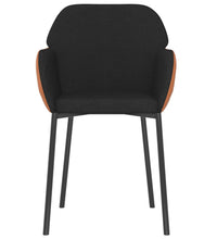 Esszimmerstühle 2 Stk. Schwarz Stoff und Kunstleder