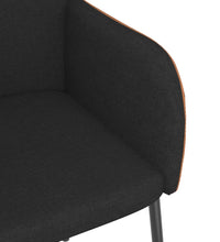 Esszimmerstühle 2 Stk. Schwarz Stoff und Kunstleder