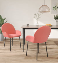Esszimmerstühle 2 Stk. Rosa Samt