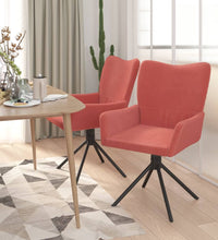 Esszimmerstühle 2 Stk. Drehbar Rosa Samt
