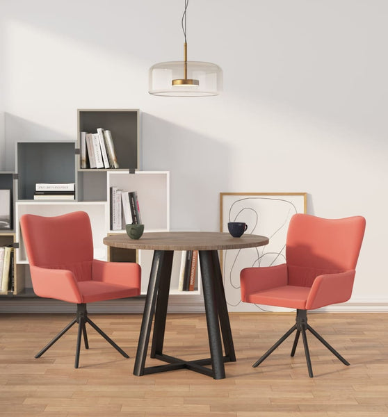 Esszimmerstühle 2 Stk. Drehbar Rosa Samt