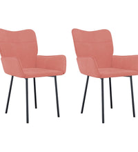 Esszimmerstühle 2 Stk. Rosa Samt