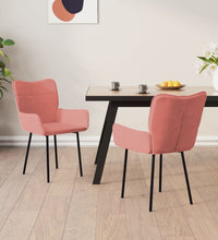 Esszimmerstühle 2 Stk. Rosa Samt