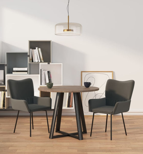 Esszimmerstühle 2 Stk. Dunkelgrau Samt