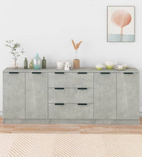 3-tlg. Sideboard-Set Betongrau Holzwerkstoff