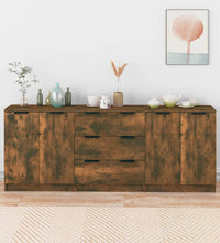 3-tlg. Sideboard Räuchereiche Holzwerkstoff