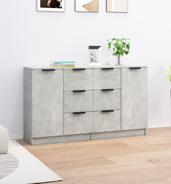 Sideboards 2 Stk. Betongrau 60x30x70 cm Holzwerkstoff