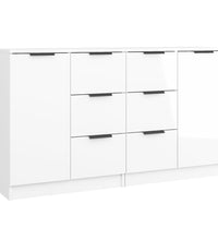 Sideboards 2 Stk. Hochglanz-Weiß 60x30x70 cm Holzwerkstoff