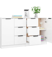 Sideboards 2 Stk. Hochglanz-Weiß 60x30x70 cm Holzwerkstoff