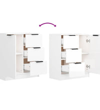 Sideboards 2 Stk. Hochglanz-Weiß 60x30x70 cm Holzwerkstoff