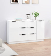 Sideboards 2 Stk. Hochglanz-Weiß 60x30x70 cm Holzwerkstoff