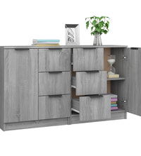 Sideboards 2 Stk. Grau Sonoma 60x30x70 cm Holzwerkstoff