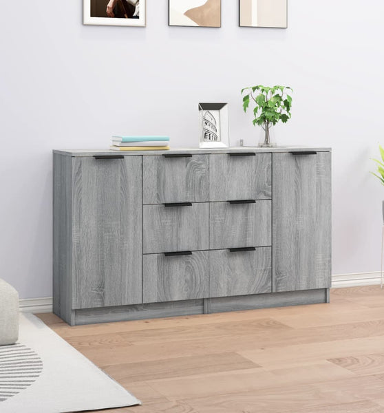 Sideboards 2 Stk. Grau Sonoma 60x30x70 cm Holzwerkstoff