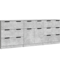 3-tlg. Sideboard-Set Betongrau Holzwerkstoff