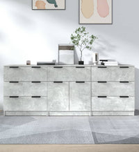 3-tlg. Sideboard-Set Betongrau Holzwerkstoff