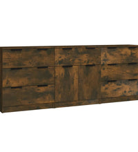3-tlg. Sideboard Räuchereiche Holzwerkstoff