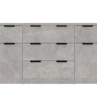 3-tlg. Sideboard-Set Betongrau Holzwerkstoff
