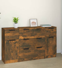 3-tlg. Sideboard-Set Räuchereiche Holzwerkstoff