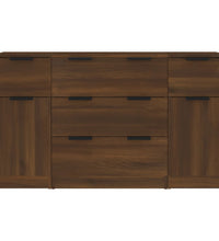 3-tlg. Sideboard-Set Braun Eichen-Optik Holzwerkstoff