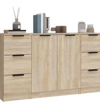 Sideboards 3 Stk. Sonoma-Eiche Holzwerkstoff