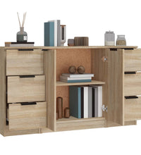 Sideboards 3 Stk. Sonoma-Eiche Holzwerkstoff