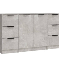 Sideboards 3 Stk. Betongrau Holzwerkstoff