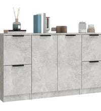 Sideboards 3 Stk. Betongrau Holzwerkstoff