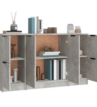 Sideboards 3 Stk. Betongrau Holzwerkstoff