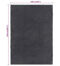 Teppich Rechteckig Anthrazit 160x230 cm Baumwolle