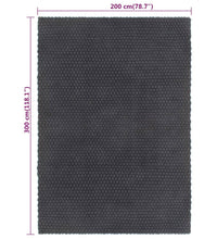 Teppich Rechteckig Anthrazit 200x300 cm Baumwolle