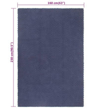 Teppich Rechteckig Marineblau 160x230 cm Baumwolle