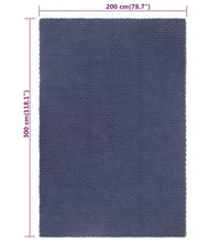 Teppich Rechteckig Marineblau 200x300 cm Baumwolle