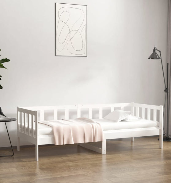 Tagesbett ohne Matratze Weiß 90x190 cm Massivholz Kiefer
