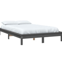 Massivholzbett Grau 150x200 cm Kiefer